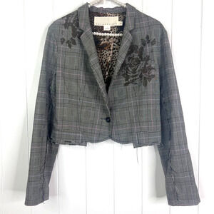 Cooper by Trelisa Chelsea Girl Cropped‎ Deconstructed 1 Button Blazer SZ 10